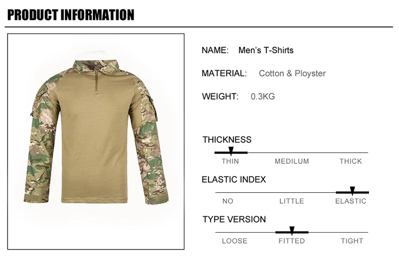 Économie de randonnée en plein air pour hommes, chemise à manches longues, vêtements de sport en coton, CP CamSolomon, chasse et escalade, saut militaire, armée