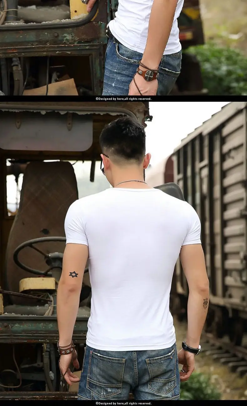 T-shirt à manches courtes pour homme, t-shirt de sport, haut extensible, coupe couvertes, lisse, vert armée, original, confortable