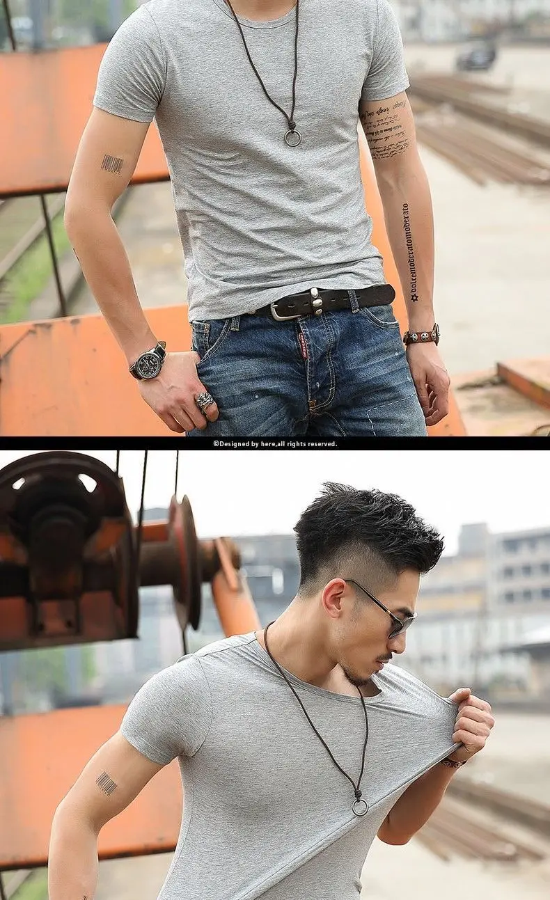 T-shirt à manches courtes pour homme, t-shirt de sport, haut extensible, coupe couvertes, lisse, vert armée, original, confortable