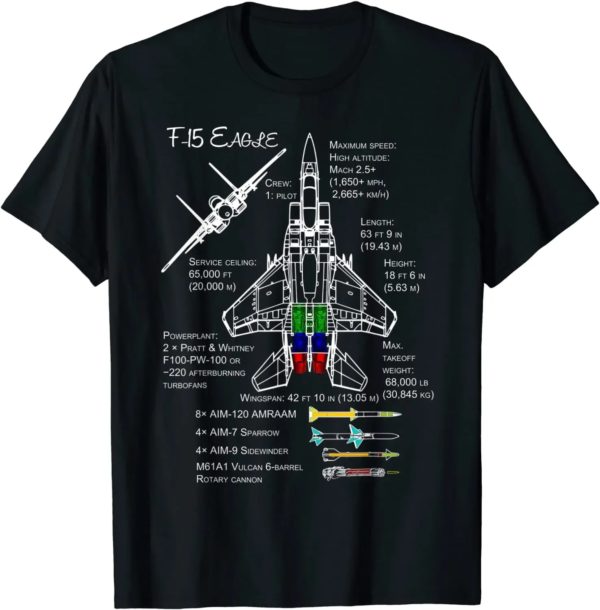 F-15 américain Eagle Specs T-shirt homme imprimé chasseur militaire court décontracté 100% coton chemise printemps été mode