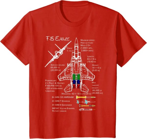 F-15 américain Eagle Specs T-shirt homme imprimé chasseur militaire court décontracté 100% coton chemise printemps été mode – Image 3