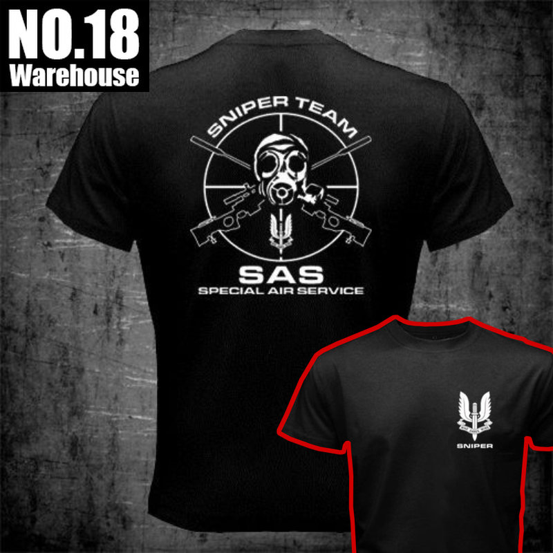 T-shirt de sniper SAS militaire pour hommes, chemise de sniper, t-shirt de l'armée pour hommes, t-shirt militaire spécial, manches courtes, t-shirt d'été décontracté pour hommes