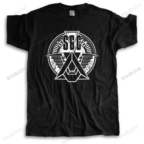 T-shirt col rond en pur coton pour hommes, personnalisé, bon marché, imprimé militaire, Stargate, été