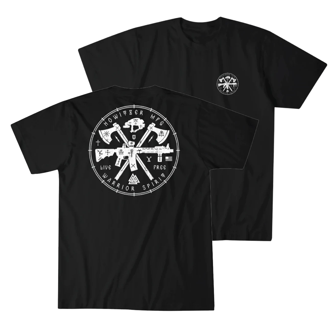 T-shirt manches courtes col rond homme, décontracté, 100% coton, Til Valhalla, Kokor, Spirit Genic Leborn, Grunt Keeptics, militaire