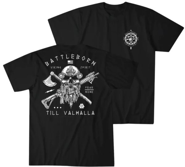 T-shirt manches courtes col rond homme, décontracté, 100% coton, Til Valhalla, Kokor, Spirit Genic Leborn, Grunt Keeptics, militaire