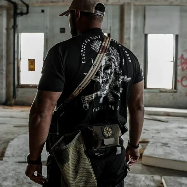 T-shirt manches courtes col rond homme, décontracté, 100% coton, Til Valhalla, Kokor, Spirit Genic Leborn, Grunt Keeptics, militaire – Image 2