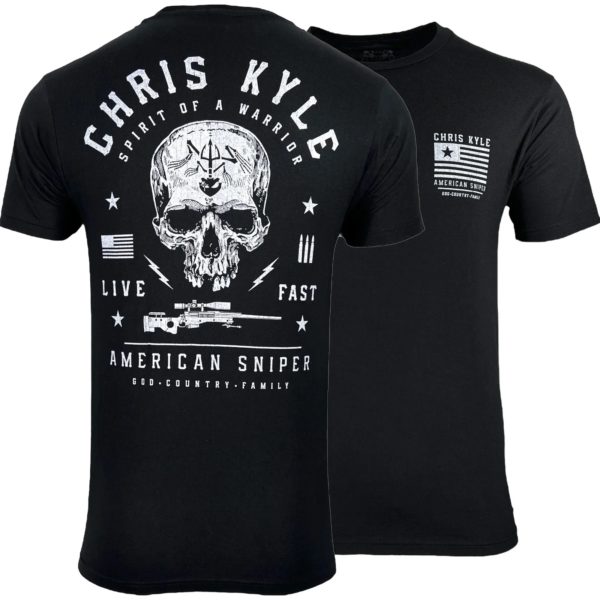 T-shirt manches courtes col rond homme, estival et décontracté, 100% coton, Spirit of Kokor, Chris Kyle, Sniper américain, Grunt militaire
