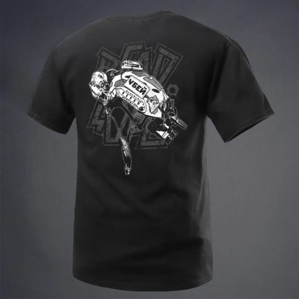 T-Shirt à Manches Courtes en Coton pour Homme, Style Militaire, Mode Estivale, Col Ras du Cou, Thème Casque Zhanfei, Imprimé, Astronomique – Image 3
