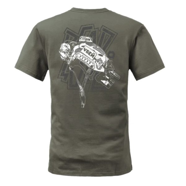 T-shirt à manches courtes en pur coton imprimé pour hommes, style fan de l'armée, course à pied et fitness, demi-transport, col rond, été – Image 3