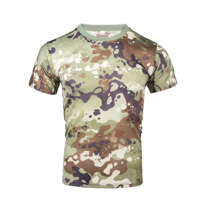 T-shirt à manches courtes imprimé 3D pour homme, t-shirt camouflage de la jungle et du désert, t-shirt à séchage rapide, t-shirt de gym et de fitness, camsalomon de la forêt du cuir chevelu