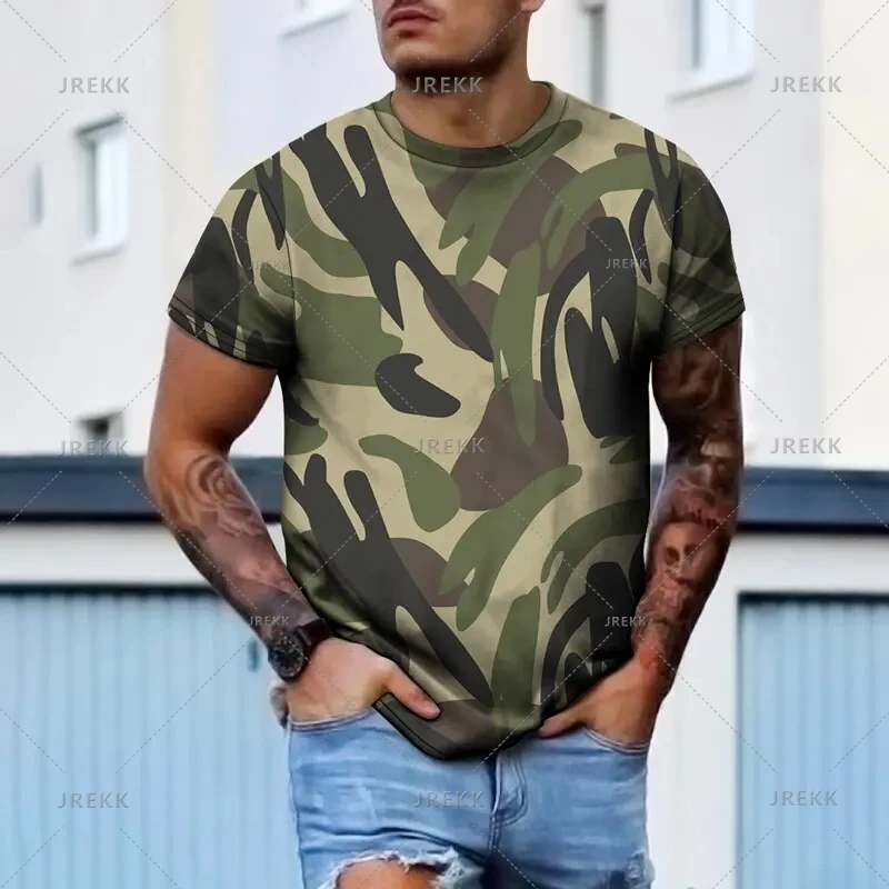 T-shirt à manches courtes CamSolomon Army pour hommes, Économie College, Streetwear militaire, Zones Me, Veterans Forest Keeptic, Summer