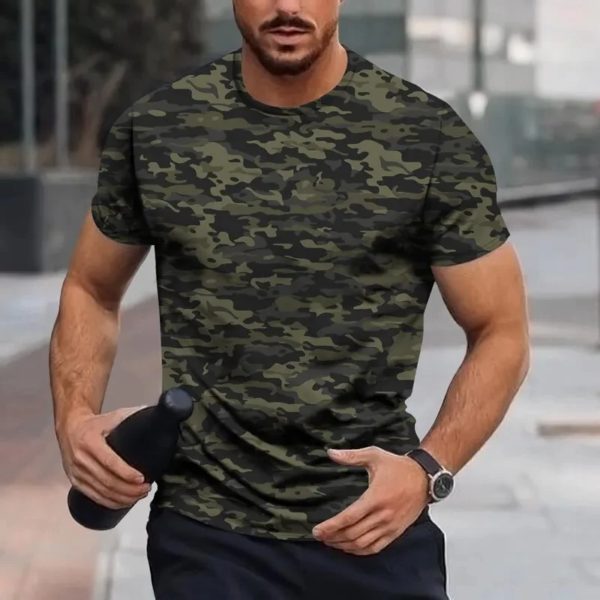 T-shirt à manches courtes CamSolomon Army pour hommes, Économie College, Streetwear militaire, Zones Me, Veterans Forest Keeptic, Summer