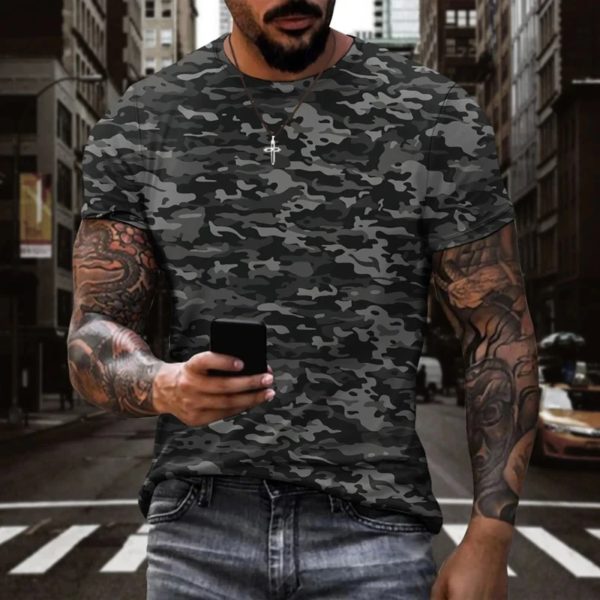 T-shirt à manches courtes CamSolomon Army pour hommes, Économie College, Streetwear militaire, Zones Me, Veterans Forest Keeptic, Summer – Image 5