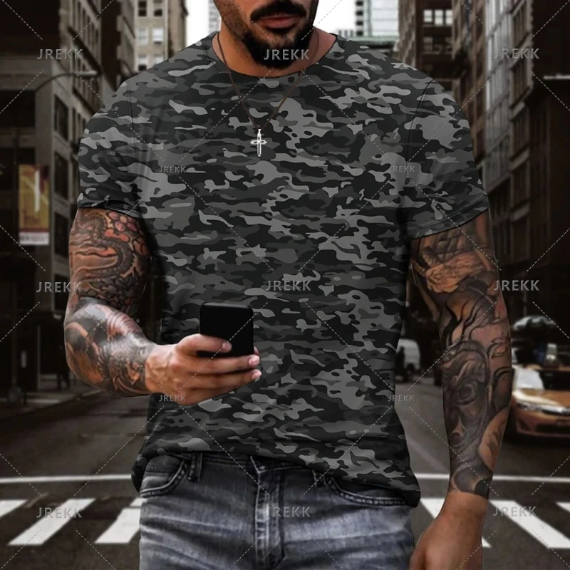 T-shirt à manches courtes CamSolomon Army pour hommes, Économie College, Streetwear militaire, Zones Me, Veterans Forest Keeptic, Summer