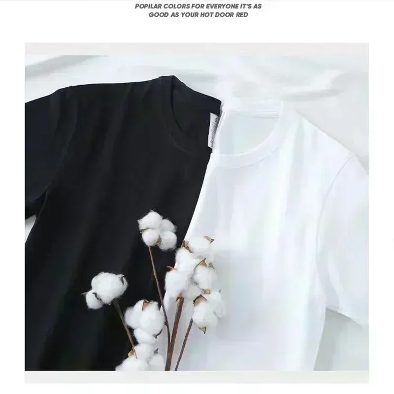 T-shirt manches courtes col rond, marque de mode américaine, estival et respirant, en pur coton