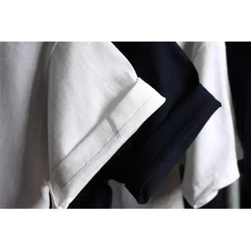 T-shirt manches courtes col rond, marque de mode américaine, estival et respirant, en pur coton