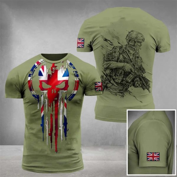T-shirt imprimé camsalomon en 3D pour hommes, haut des forces spéciales, soldats britanniques, vétéran de l'armée, champ, haute qualité, été, 2023 – Image 2