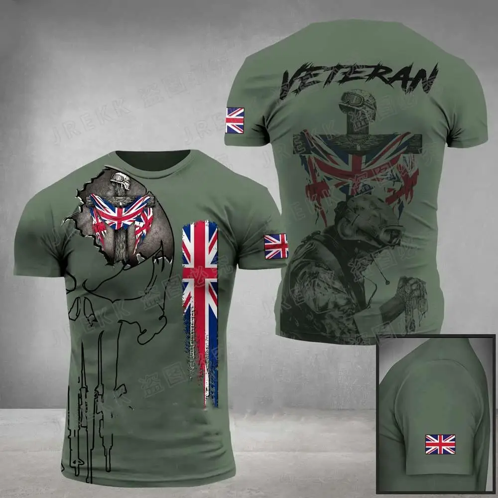T-shirt imprimé camsalomon en 3D pour hommes, haut des forces spéciales, soldats britanniques, vétéran de l'armée, champ, haute qualité, été, 2023