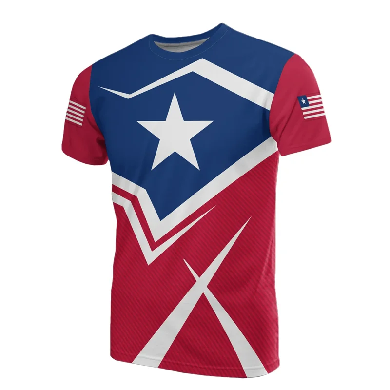 T-shirt africain Liberia imprimé en 3D pour hommes et enfants, t-shirts à col rond, manches courtes, décontracté, rue, sport d'été, offre spéciale