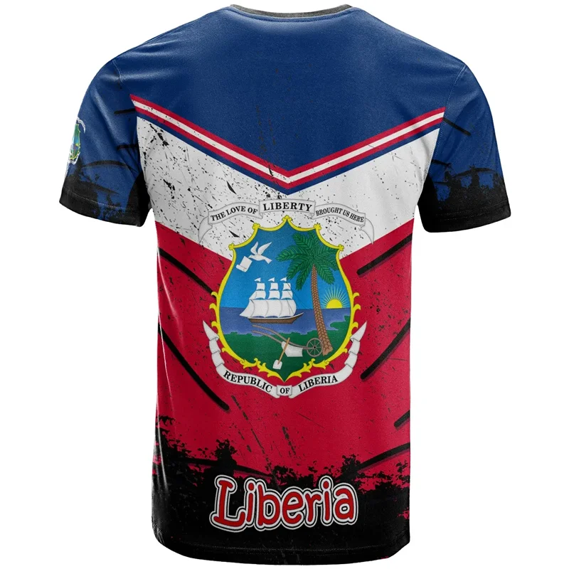 T-shirt africain Liberia imprimé en 3D pour hommes et enfants, t-shirts à col rond, manches courtes, décontracté, rue, sport d'été, offre spéciale