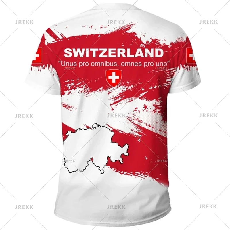 Économie sportifs décontractés pour hommes, vêtements de plein air, sensation d'emblème national de la Suisse, impression 3D, t-shirt cool, t-shirts à col Y