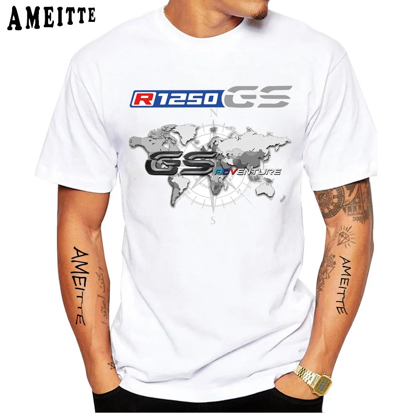 T-Shirt à Manches Courtes pour Homme, Blanc, Décontracté, pour Voyage, I'am A GS Overlander, Ride Adventure, pour Été