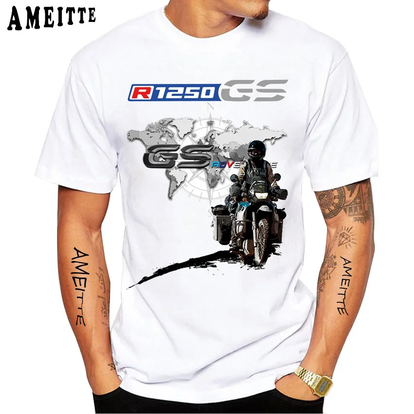 T-Shirt à Manches Courtes pour Homme, Blanc, Décontracté, pour Voyage, I'am A GS Overlander, Ride Adventure, pour Été