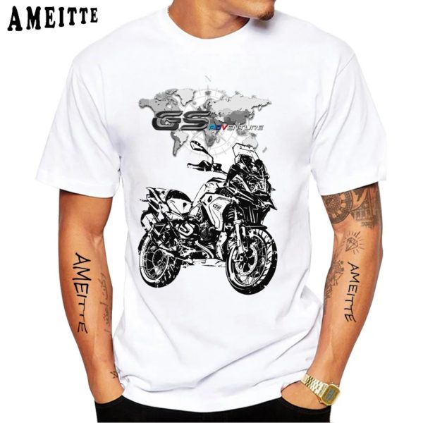 T-Shirt à Manches Courtes pour Homme, Blanc, Décontracté, pour Voyage, I'am A GS Overlander, Ride Adventure, pour Été – Image 2