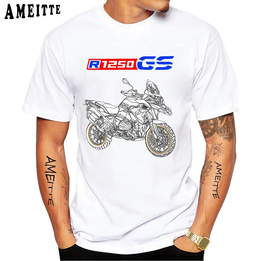 T-Shirt à Manches Courtes pour Homme, Blanc, Décontracté, pour Voyage, I'am A GS Overlander, Ride Adventure, pour Été