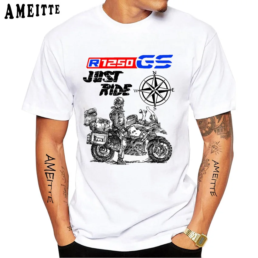 T-Shirt à Manches Courtes pour Homme, Blanc, Décontracté, pour Voyage, I'am A GS Overlander, Ride Adventure, pour Été