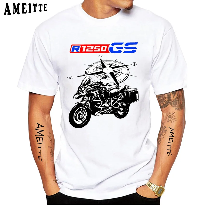 T-Shirt à Manches Courtes pour Homme, Blanc, Décontracté, pour Voyage, I'am A GS Overlander, Ride Adventure, pour Été
