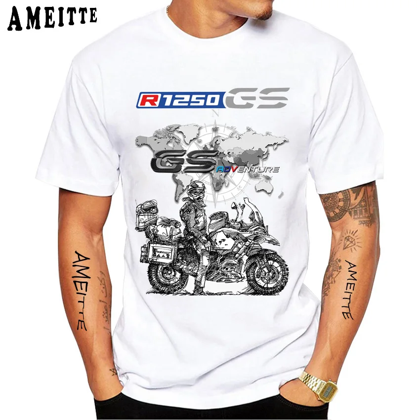 T-Shirt à Manches Courtes pour Homme, Blanc, Décontracté, pour Voyage, I'am A GS Overlander, Ride Adventure, pour Été
