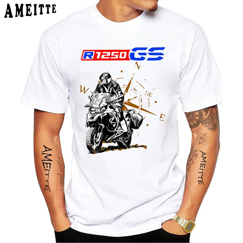 T-Shirt à Manches Courtes pour Homme, Blanc, Décontracté, pour Voyage, I'am A GS Overlander, Ride Adventure, pour Été