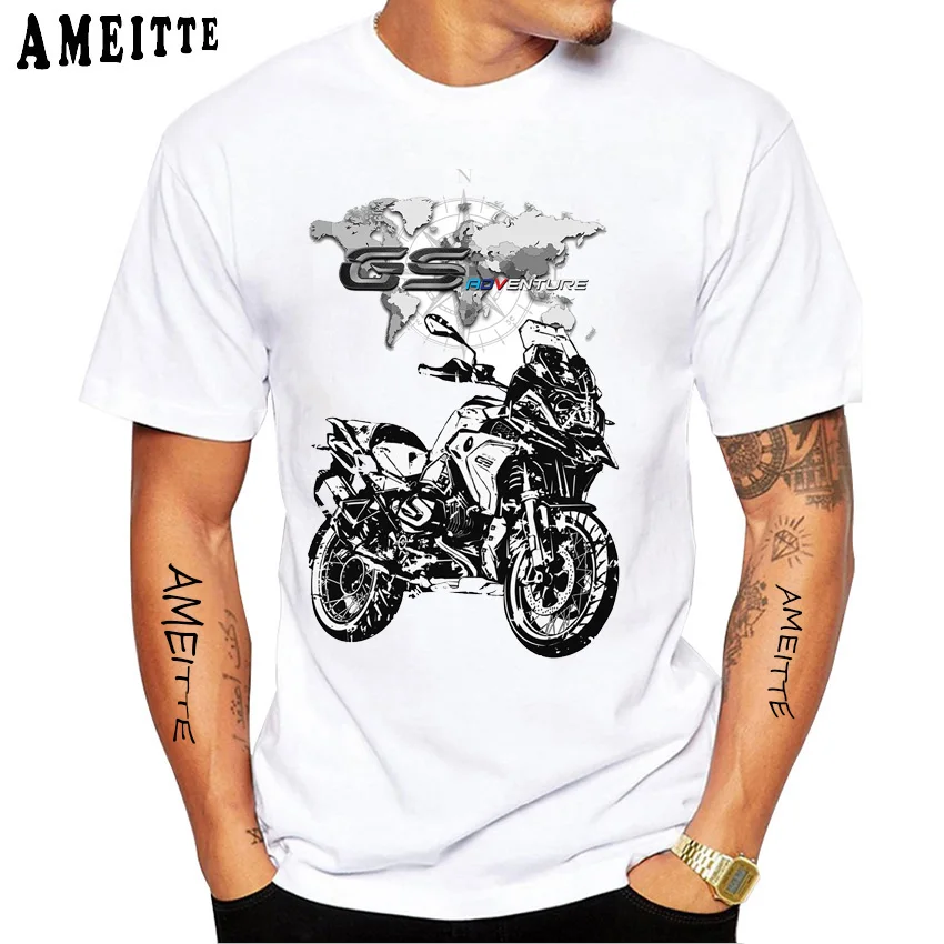T-Shirt à Manches Courtes pour Homme, Blanc, Décontracté, pour Voyage, I'am A GS Overlander, Ride Adventure, pour Été