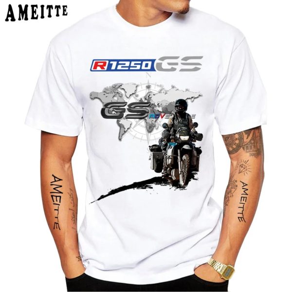 T-Shirt à Manches Courtes pour Homme, Blanc, Décontracté, pour Voyage, I'am A GS Overlander, Ride Adventure, pour Été – Image 6