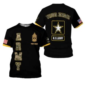 T-Shirt de l'Armée Américaine pour Homme, avec Nom Personnalisé, Soldat Militaire, Vétéran Haikyuu, Graphique, Streetwear 3D