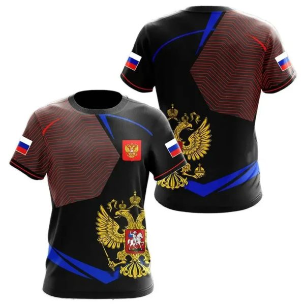 T-shirt à manches courtes à col rond pour hommes, sensation russe, militaire, graphique, impression 3D, style Tough Guy, sports décontractés, été – Image 6
