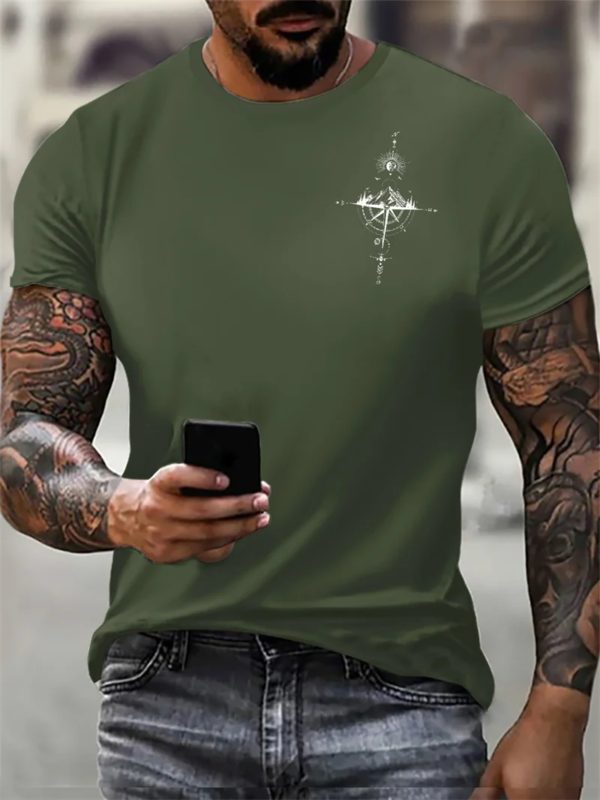 T-shirt à manches courtes imprimé en 3D pour hommes, vert armée, mode estivale, sports de plein air, décontracté, grande taille, t-shirt de rue à col rond, Y-6XL