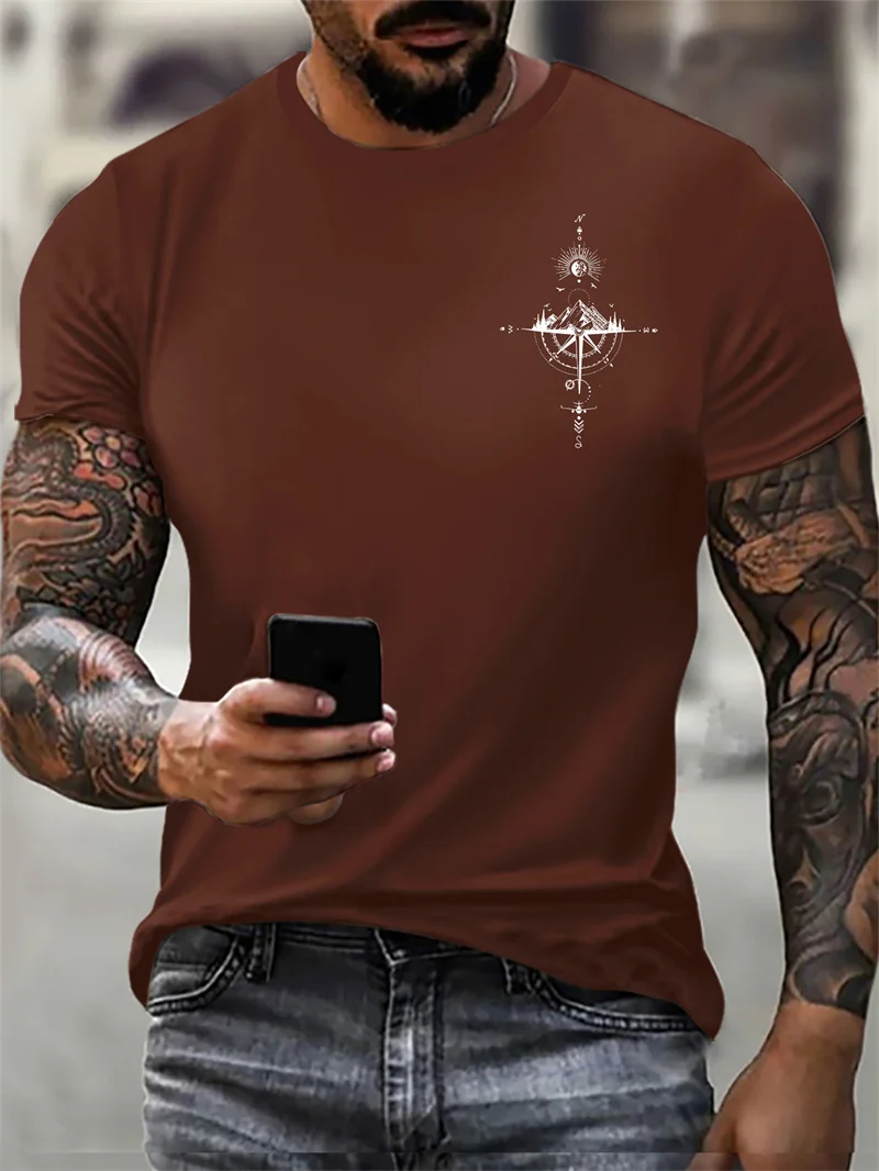 T-shirt à manches courtes imprimé en 3D pour hommes, vert armée, mode estivale, sports de plein air, décontracté, grande taille, t-shirt de rue à col rond, Y-6XL
