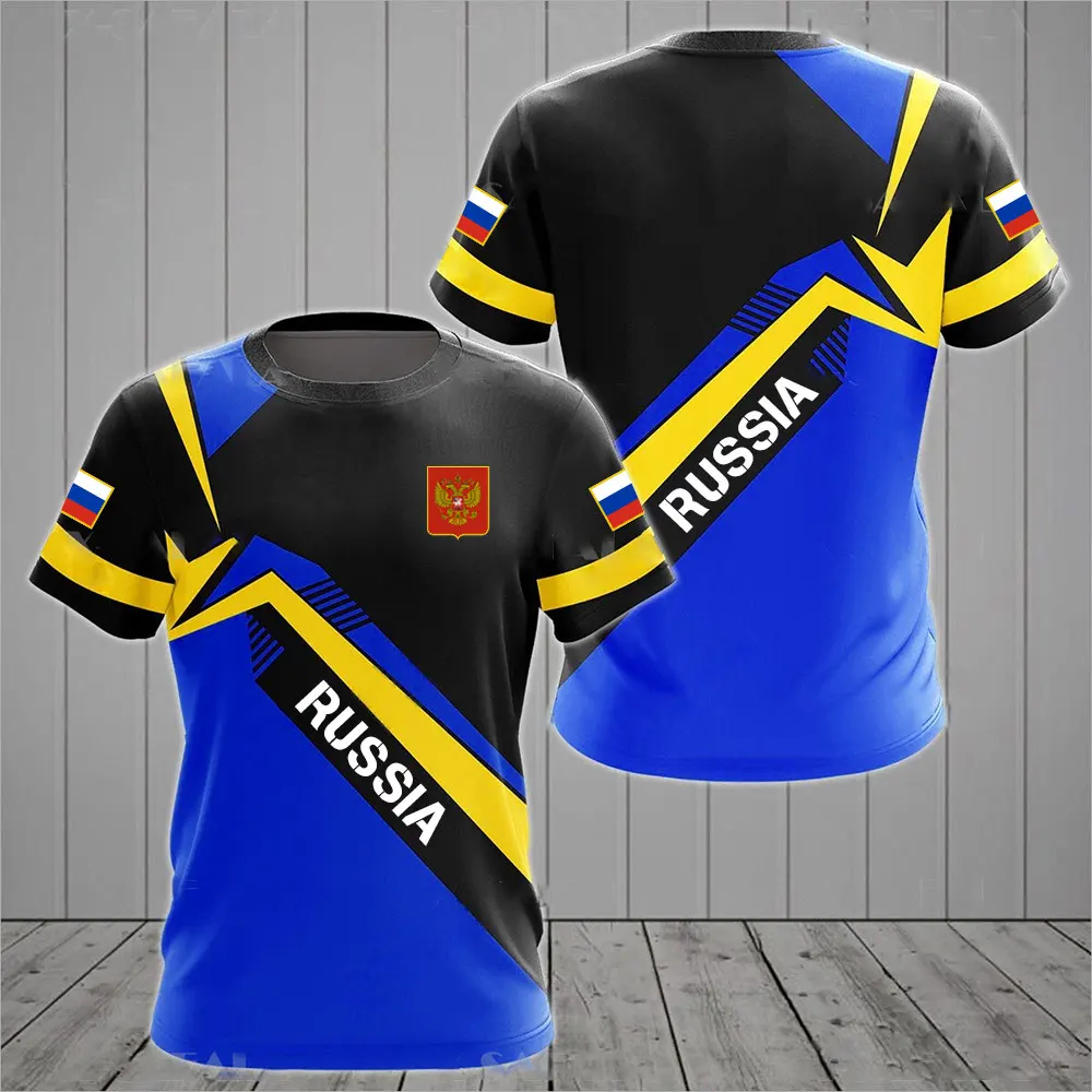 Drapeau russe militaire graphique impression 3D été hommes dur Style décontracté sport ample col rond manches courtes t-shirts hauts