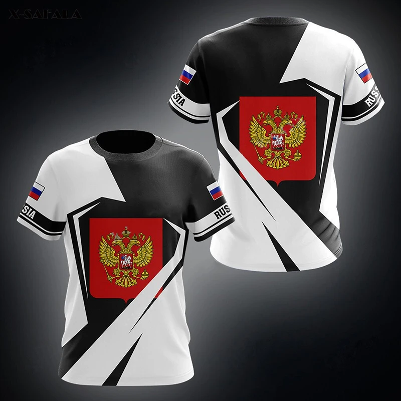Drapeau russe militaire graphique impression 3D été hommes dur Style décontracté sport ample col rond manches courtes t-shirts hauts