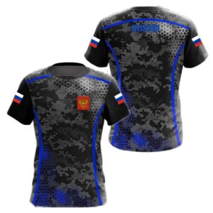 Drapeau russe militaire graphique impression 3D été hommes dur Style décontracté sport ample col rond manches courtes t-shirts hauts