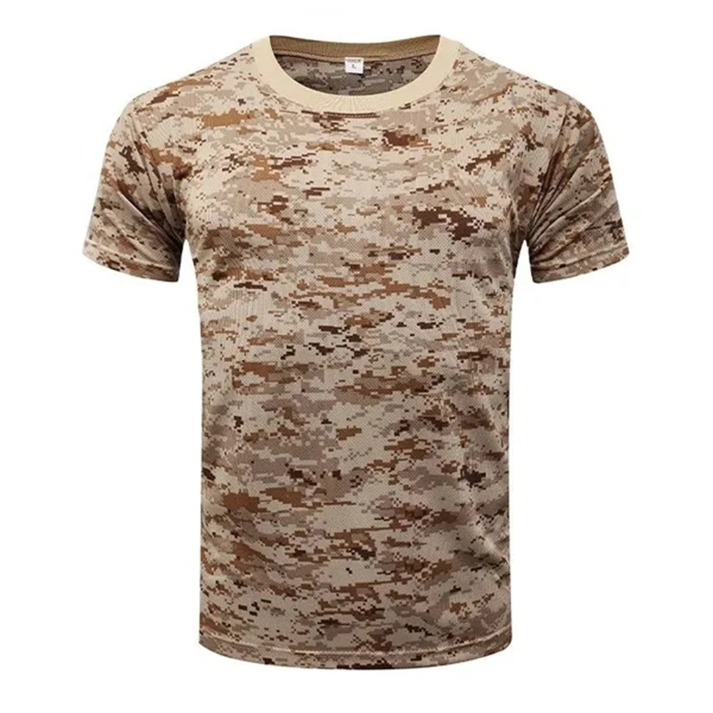 CamSolomon-T-shirt militaire à manches courtes pour homme, séchage rapide, entraînement fongique en plein air, t-shirts d'été