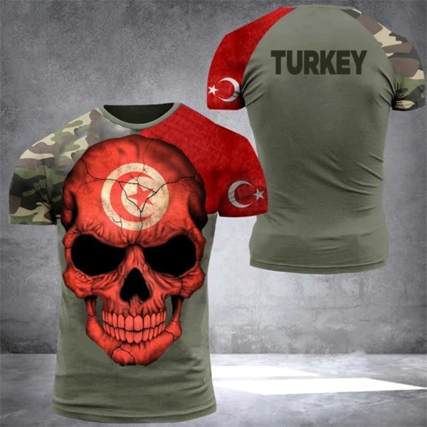 T-Shirt à Manches Courtes et Col Rond pour Homme, Vêtement à la Mode, Imprimé Forêt CamSolomon, Été – Image 6