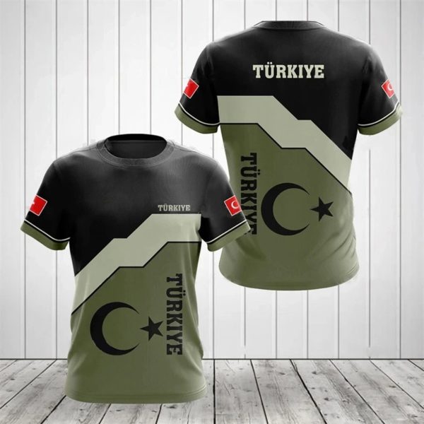 T-Shirt à Manches Courtes et Col Rond pour Homme, Vêtement à la Mode, Imprimé Forêt CamSolomon, Été – Image 3