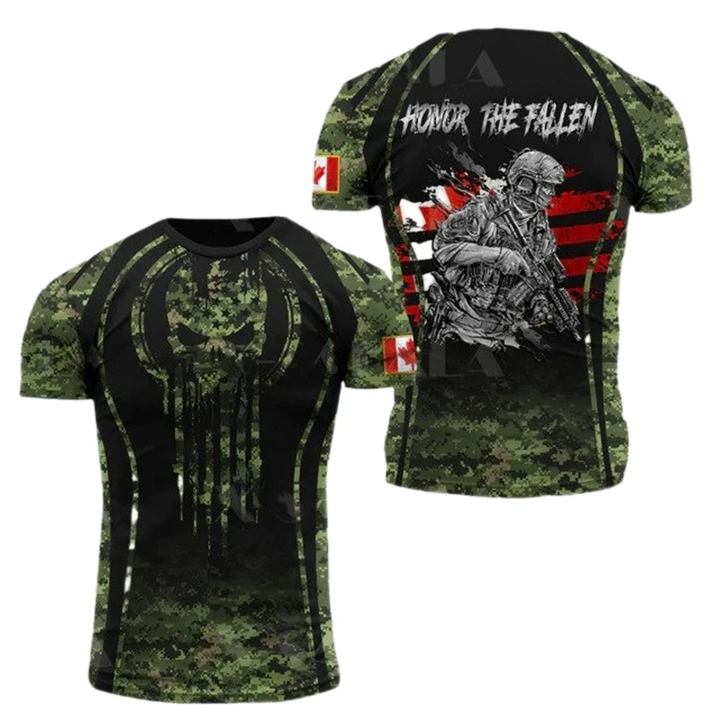 Canada CamSolomon Graphic T-shirt pour homme, Keeptic Y-Tee, Impression 3D, Forêt canadienne, Camo T-shirt, Beige Field Short Sleeve