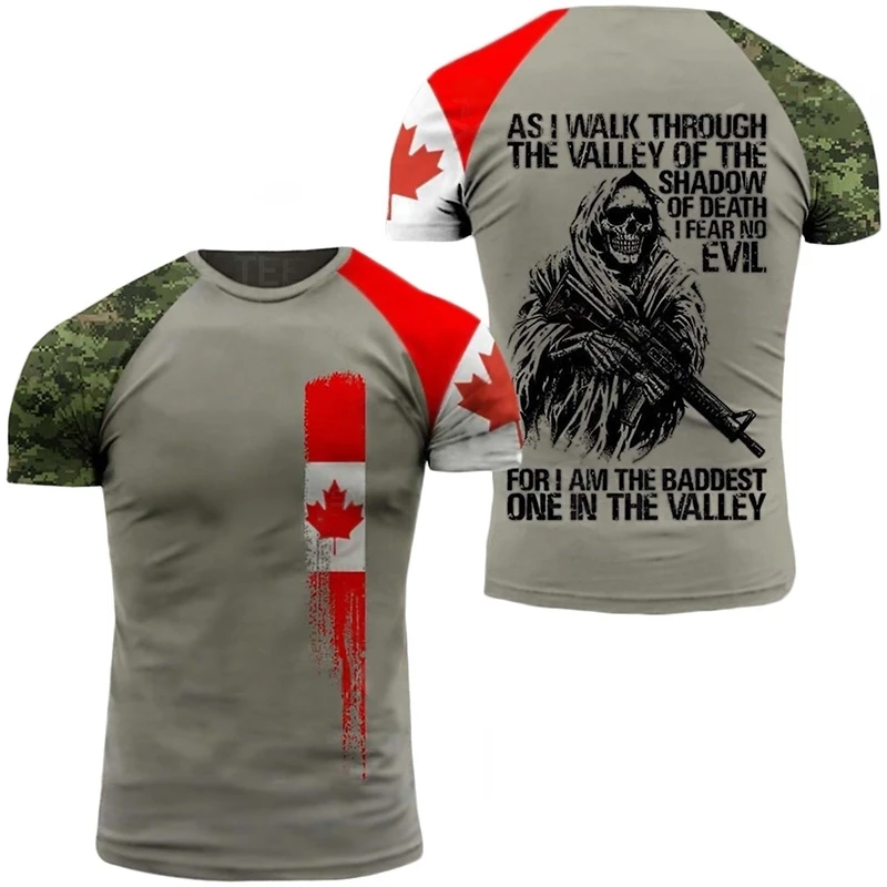 Canada CamSolomon Graphic T-shirt pour homme, Keeptic Y-Tee, Impression 3D, Forêt canadienne, Camo T-shirt, Beige Field Short Sleeve