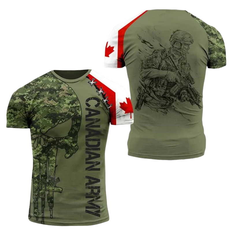 Canada CamSolomon Graphic T-shirt pour homme, Keeptic Y-Tee, Impression 3D, Forêt canadienne, Camo T-shirt, Beige Field Short Sleeve