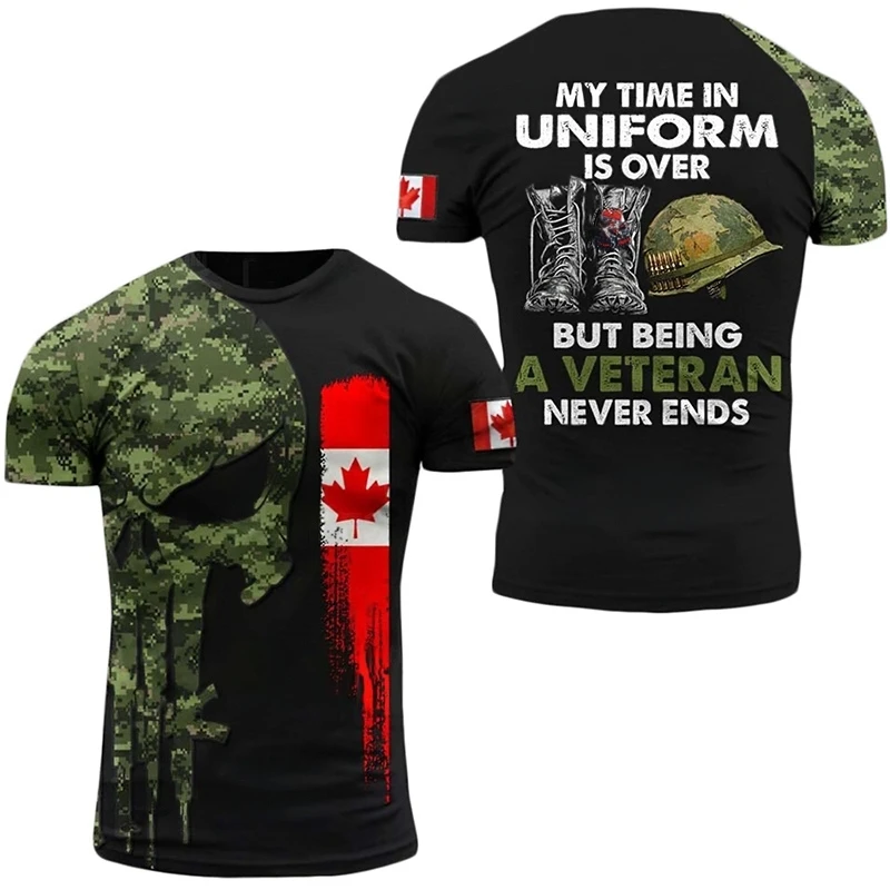 Canada CamSolomon Graphic T-shirt pour homme, Keeptic Y-Tee, Impression 3D, Forêt canadienne, Camo T-shirt, Beige Field Short Sleeve
