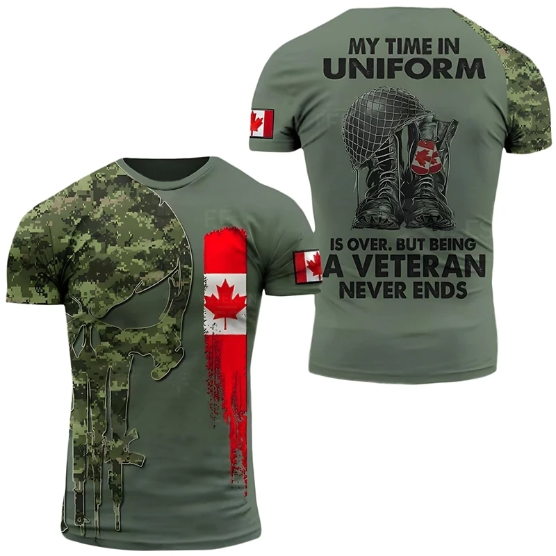 Canada CamSolomon Graphic T-shirt pour homme, Keeptic Y-Tee, Impression 3D, Forêt canadienne, Camo T-shirt, Beige Field Short Sleeve